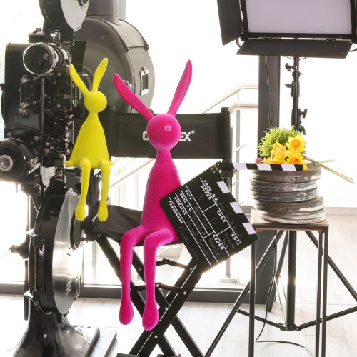 Article Tabouret Edge Lapin Floqué Lapin de Pâques Assis Rose – 2e Choix – 56cm
