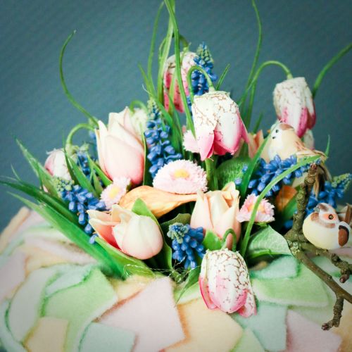 Floristik24 Fleurs en damier Fritillaria artificielles blanc, vert 40cm 12 pcs