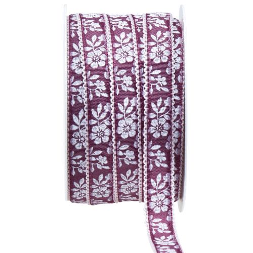 Floristik24 Ruban cadeau fleurs ruban décoratif Mauve 15mm 25m