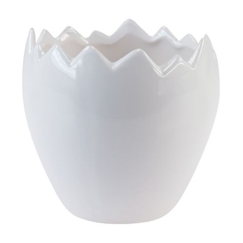 Article Pot de fleurs en céramique blanc d&#39;oeuf Ø11,5cm H11,5cm 3pcs
