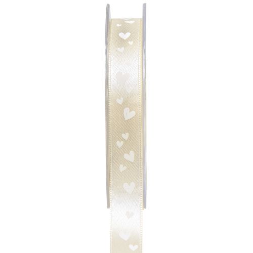 Floristik24 Ruban cadeau ruban de mariage crème ruban décoratif 15mm 20m