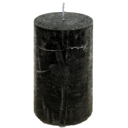 Bougies noires bougies piliers de couleur unie 50x100mm 4 pcs