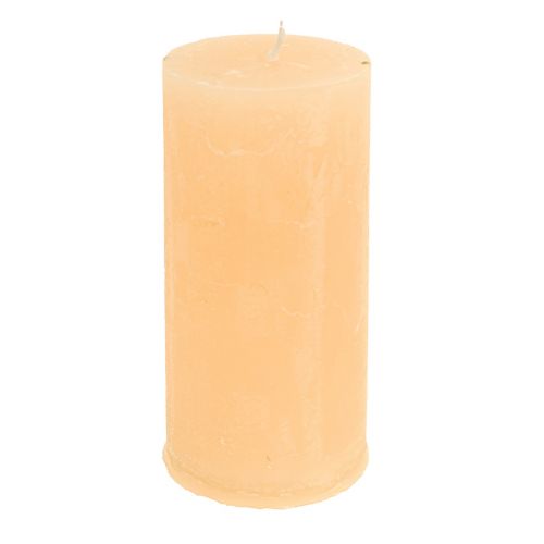 Article Bougies de couleur unie piliers lumineux abricot 50×100mm 4 pcs