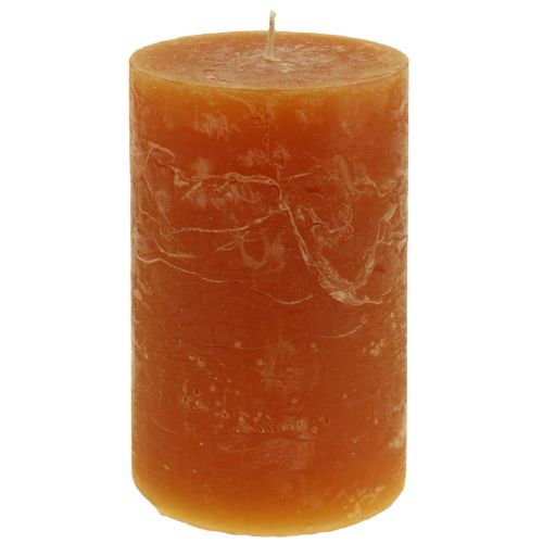 Article Bougies piliers orange foncé couleur unie Sunset 60x100mm 4 pcs