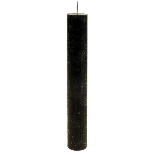 Floristik24 Bougies coniques bougies teintes en noir 34×240mm 4 pcs
