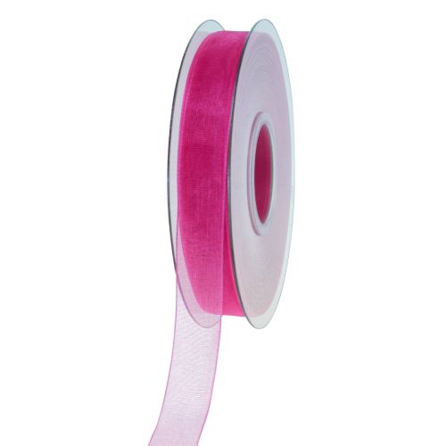 Floristik24 Ruban organza ruban cadeau ruban rose lisière 15mm 50m