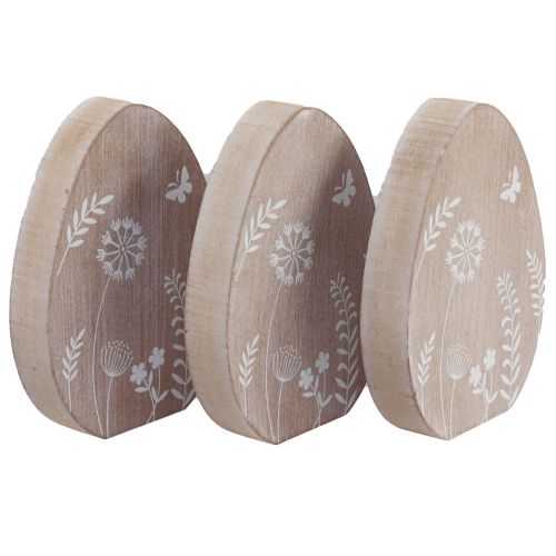 Décoration de table décoration en bois œuf de Pâques support à œufs en bois 14,5 cm 3 pièces