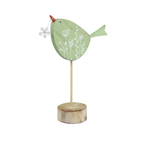 Article Décoration de table oiseau déco Pâques décoration en bois menthe 18x13,5cm 4 pièces