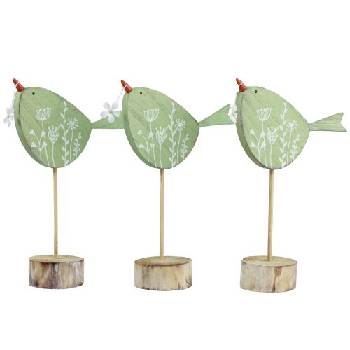 Floristik24 Décoration de table décorative en forme d'oiseau Décoration de Pâques en bois Figurine décorative 24,5 cm 3 pièces