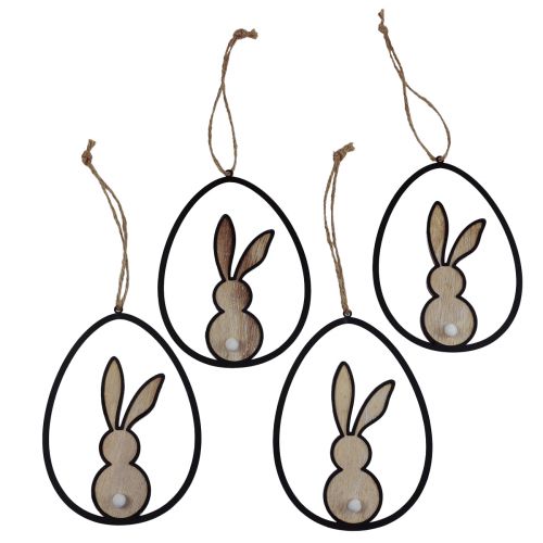 Décoration de lapin de Pâques à suspendre Décoration de Pâques en bois 13cm 4pcs