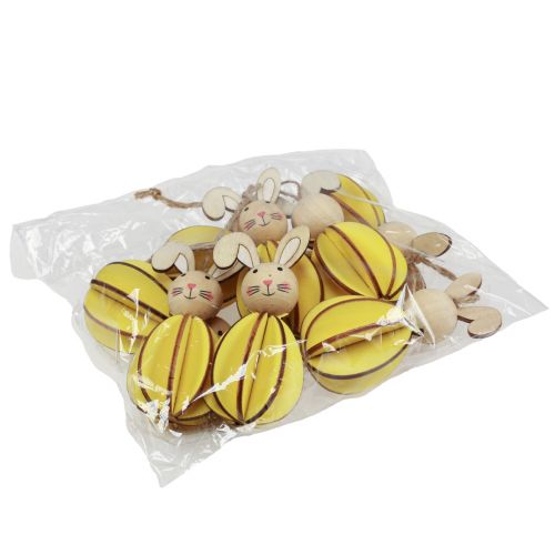 Article Décoration de Pâques à suspendre Lapins de Pâques Décoration à suspendre en bois H9,5 cm 8 pièces