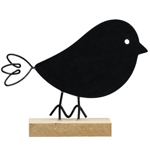 Article Oiseaux décoratifs oiseaux en bois noirs décoration en bois printemps 13,5 cm 6 pcs