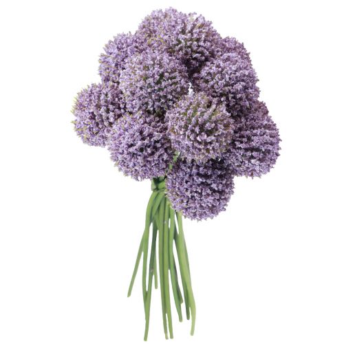 Floristik24 Fleurs Artificielles Boule de Fleur Allium Artificielle Violet 25cm 12 pcs