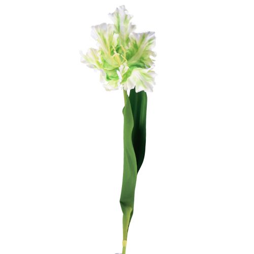 Article Fleur artificielle perroquet tulipe artificielle vert blanc 69cm