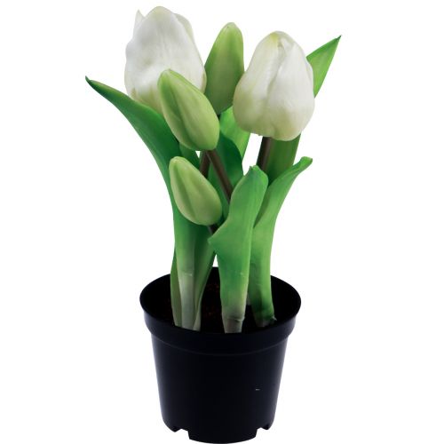 Article Tulipes artificielles en pot Tulipes blanches fleurs artificielles 22cm