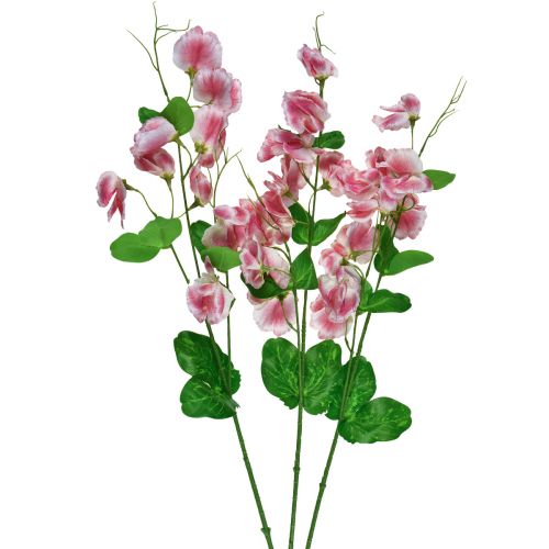 Article Fleurs artificielles vesce blanche rose fleurs de jardin Vicia 61cm 3pcs