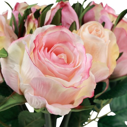 Floristik24 Roses Artificielles Rose Crème Roses Artificielles Décoration 29cm 12pcs