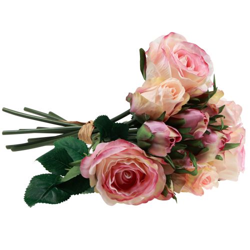 Article Roses Artificielles Rose Crème Roses Artificielles Décoration 29cm 12pcs