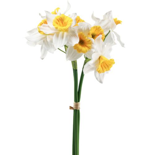 Jonquilles artificielles Fleurs en soie blanche Jonquilles 40cm 3pcs