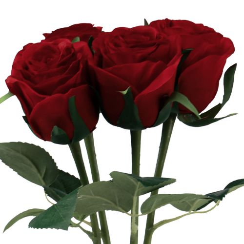 Article Roses Artificielles Roses Artificielles Rouges Fleurs en Soie Rouge 50cm 4pcs