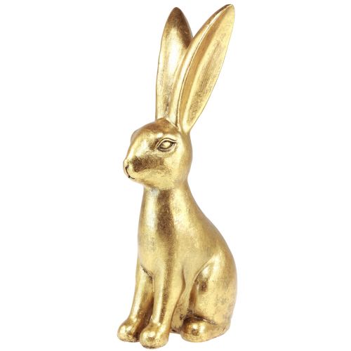 Floristik24 Lapin de Pâques décoratif doré décoration de Pâques lapin assis Antique H36cm