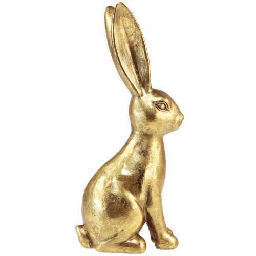 Floristik24 Lapin de Pâques décoratif doré décoration de Pâques lapin assis Antique H36cm