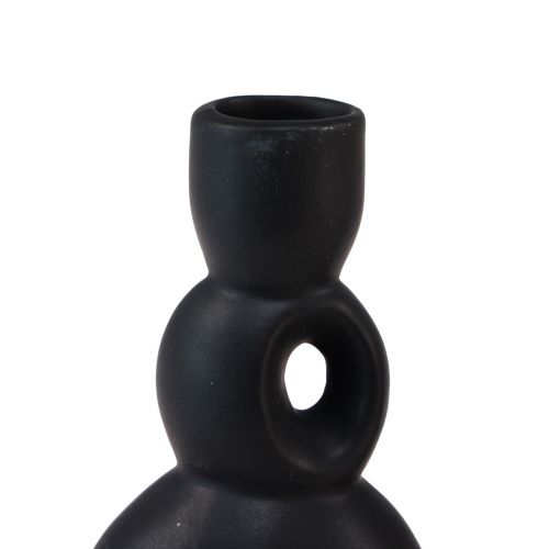 Article Bougeoir Bougeoir Céramique Noir H13cm 2 Pcs
