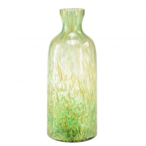 Vase décoratif vase à fleurs en verre motif jaune vert Ø10cm H25cm