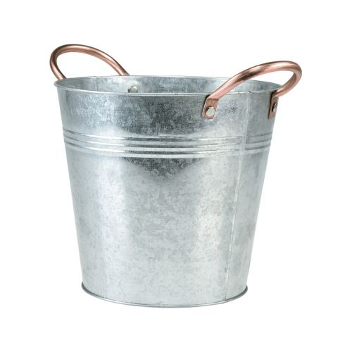 Article Pot de fleur avec anses seau décoratif en métal Ø21cm H19,5cm