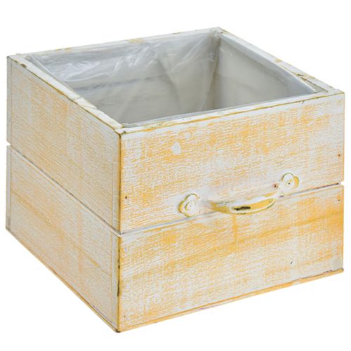 Article Tiroir à plantes avec poignée bois blanc orange 12/15cm lot de 2