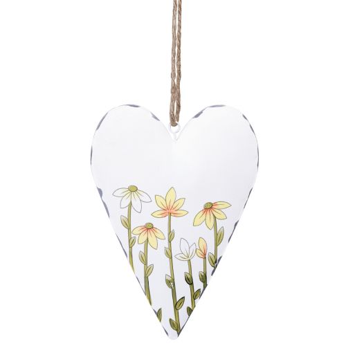Article Coeurs en métal blanc à suspendre style campagnard 14 × 1,5 × 20 cm 2 pièces