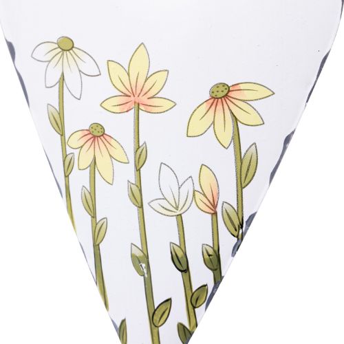 Article Coeurs en métal blanc à suspendre style campagnard 14 × 1,5 × 20 cm 2 pièces