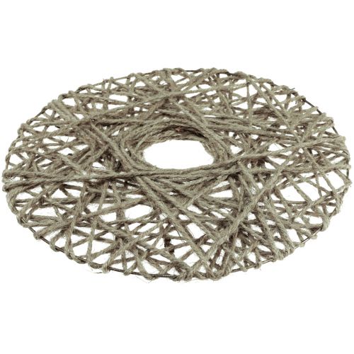 Floristik24 Couronne d'anneaux décoratifs recouverts de métal fibre naturelle décoration estivale Ø30cm