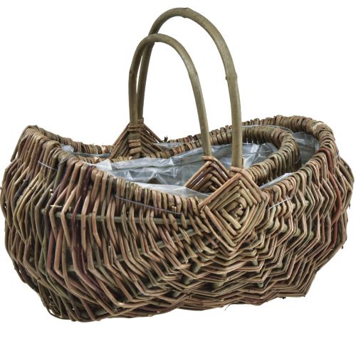 Article Panier à plantes panier avec anse ovale 35×25/25×18cm lot de 2