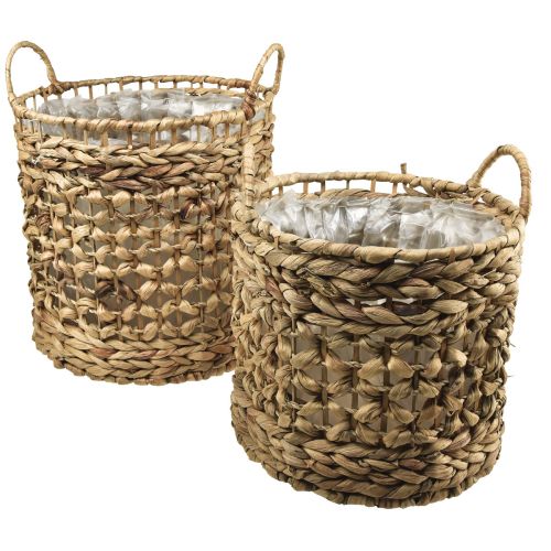 Floristik24 Panier à plantes panier jonc de mer jacinthe d&#39;eau Ø31/26cm lot de 2