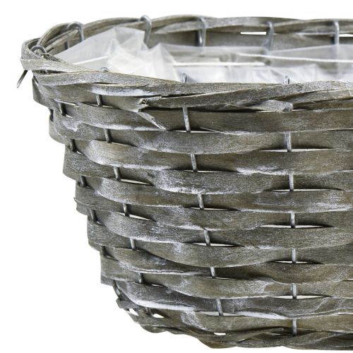 Floristik24 Panier à plantes panier tressé ovale gris 50/43/37cm lot de 3 pièces