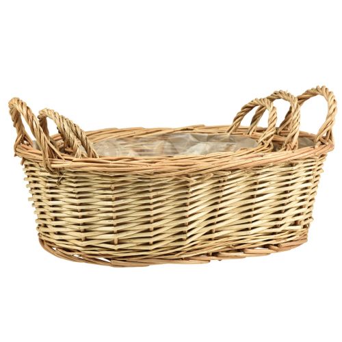 Article Panier à plantes panier tressé ovale saule 42/34/28cm lot de 3