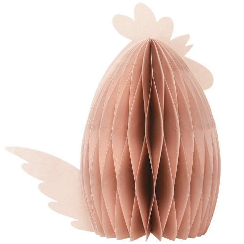 Figurine en nid d&#39;abeille décoration de Pâques poulet orange 28,5×15,5×30cm
