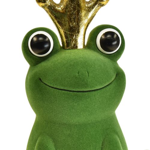 Article Grenouille déco, prince grenouille, décoration printanière, grenouille avec couronne dorée vert 40,5cm