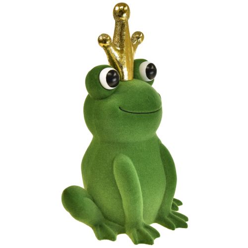 Article Grenouille déco, prince grenouille, décoration printanière, grenouille avec couronne dorée vert 40,5cm