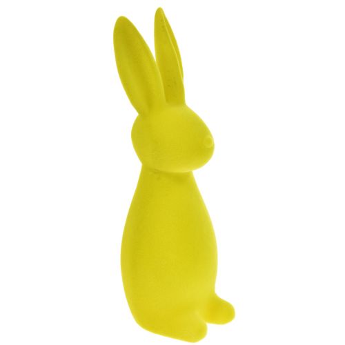 Décoration lapin de Pâques jaune-vert debout floqué 15×15,5×47cm