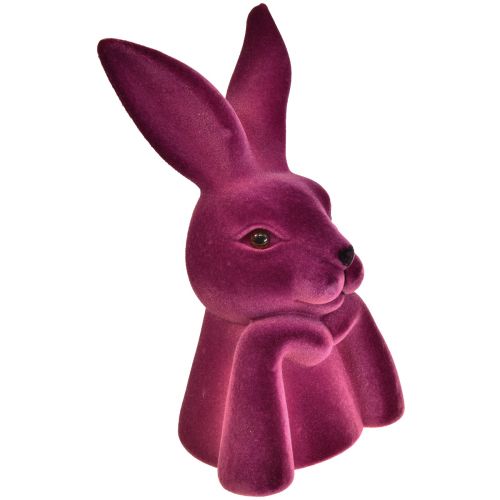 Article Buste de lapin floqué « Lapin pensif » pour Pâques 16,5 × 13 × 27 cm