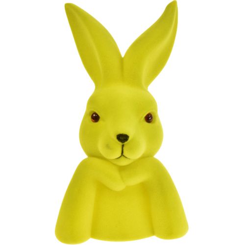 Thinking Bunny Buste de lapin de Pâques Jaune Vert 16,5 × 13 × 27 cm