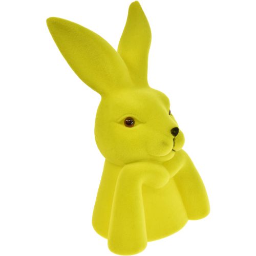 Article Buste de lapin de Pâques Thinking Bunny – 2e qualité – Jaune-vert 16,5 × 13 × 27 cm
