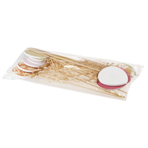 Article Décoration d&#39;oeuf de Pâques, bouchon de fleur bois de Pâques, bouchon de Pâques 31,5 cm 12pcs