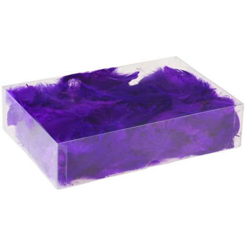 Article Plumes décoratives petites plumes d&#39;oiseaux véritables décoratives violet 5-10cm 10g