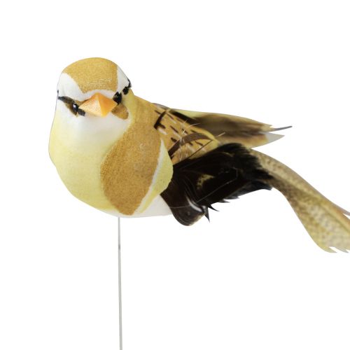 Floristik24 Oiseau en plumes sur fil oiseau décoratif avec plumes vert 4cm 12 pcs