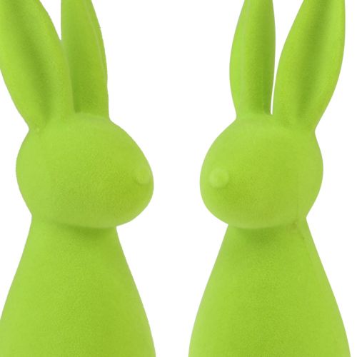 Article Lapins floqués vert pomme – 2e choix – Décoration de table de Pâques 8×10×29cm 2 pièces