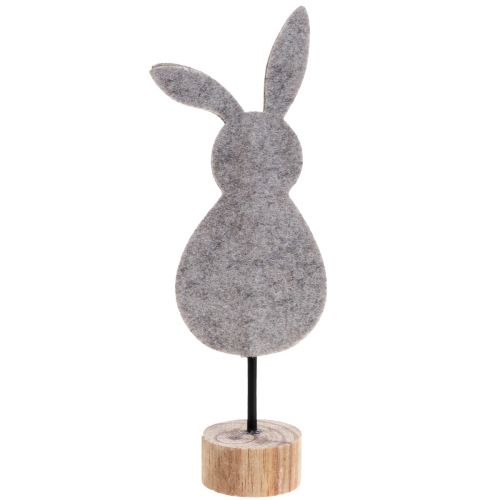 Article Décoration de table sur pied décoration lapin de Pâques feutre gris 50cm