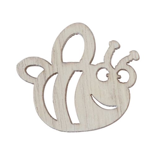 Article Décoration dispersée abeilles en bois décoration de table été 4×3,5 cm 72 pcs